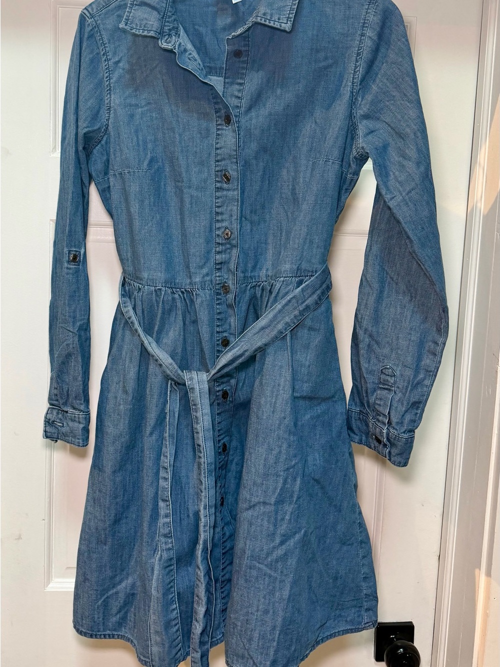 Draper James Denim Shirt Dress in Blue with Waist Tie